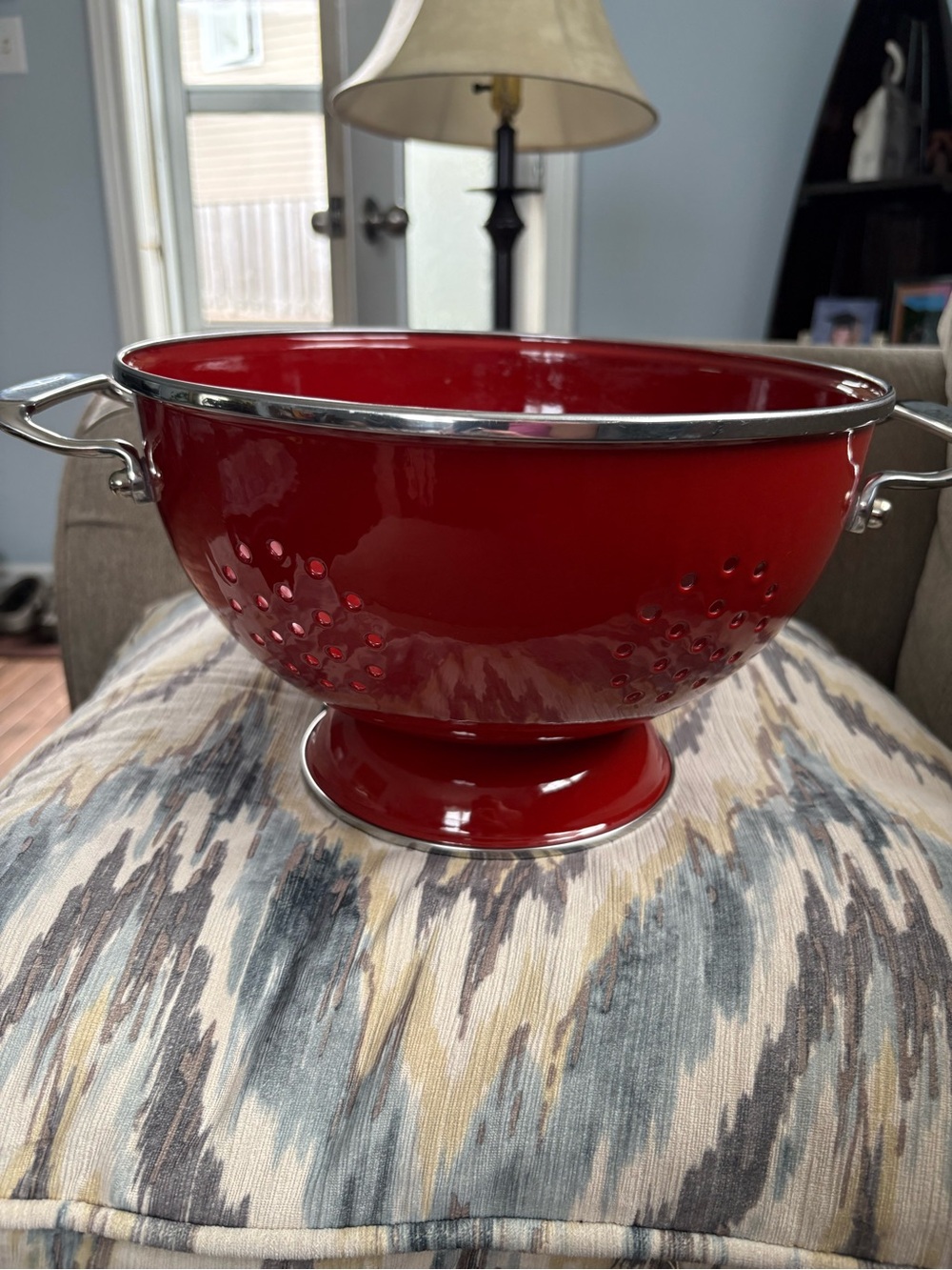 Paderno Red Stainless Steel Pedestal Colander
